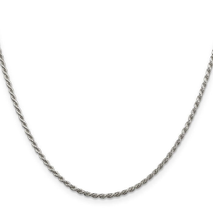 Sterling Silver Diamond-cut Rope Chain by Fine Color Jewels