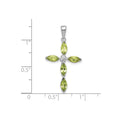 Sterling Silver Natural Peridot and Diamond Pendant by Fine Color Jewels