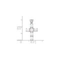 Silver Flash Platinum-plated Created White Opal Cross Pendant by Fine Color Jewels