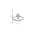 Natural White Topaz Silver Stackable Cross Ring by Fine Color Jewels