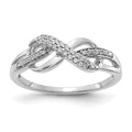 14k White Gold Lab Grown Diamond Infinity Symbol Ring by Fine Color Jewels