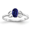 0.65 Ct Oval Blue Sapphire Prong 14K White Gold Solitaire Ring