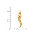 14k Yellow Gold Hollow 3-D Italian Horn Charm Pendant by Fine Color Jewels