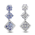 Violet Tanzanite Prong Sterling Silver Dangle Earrings by Fine Color Jewels