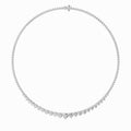 14K White Gold Lab Grown Diamond Graduated Riviera Necklace by Fine Color Jewels