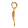10K Gold Two-Tone Te Amo Breakable Heart Pendant by Fine Color Jewels