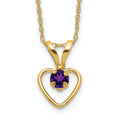 10k Yellow Gold Heart in Heart Birthstone Necklace by Fine Color Jewels