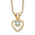10k Yellow Gold Heart in Heart Birthstone Necklace by Fine Color Jewels