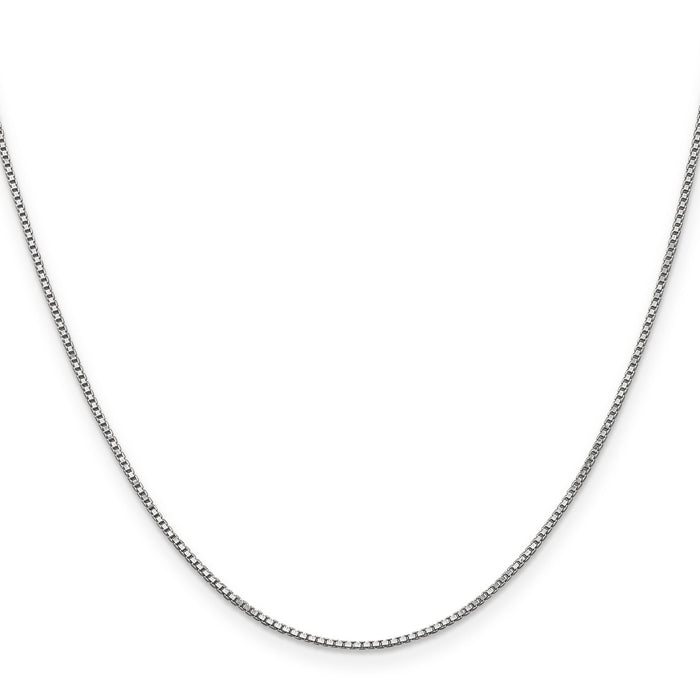 10k White Gold 1 mm Box Chain 16 inch by Fine Color Jewels