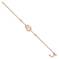1/3 ct Diamond Double Circle with Star Dangle Bracelet 14k Rose Gold by Fine Color Jewels