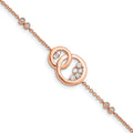 1/3 ct Diamond Double Circle with Star Dangle Bracelet 14k Rose Gold by Fine Color Jewels