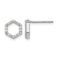 Lab Grown Diamond Hexagon Studs Earrings by Fine Color Jewels