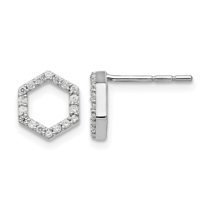 Lab Grown Diamond Hexagon Studs Earrings by Fine Color Jewels