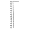 14K White Gold Lab Diamond Dangle Post Earrings by Fine Color Jewels