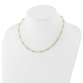 14K Yellow Gold Hollow Paperclip Link Necklace 18 inch by Fine Color Jewels