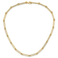 14K Yellow Gold Hollow Paperclip Link Necklace 18 inch by Fine Color Jewels