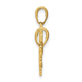 14K Gold Break-Apart HEART Key Charm Pendant by Fine Color Jewels