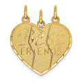 3-piece 14k Gold Best Friends Break-apart Pendant by Fine Color Jewels