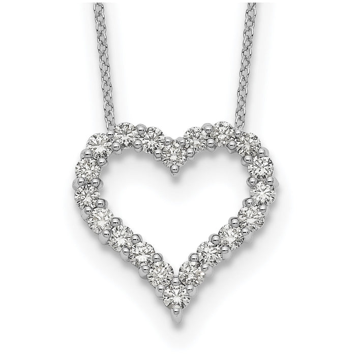 Lab Grown Diamond Open Heart Necklace Gold 1ctw by Fine Color Jewels