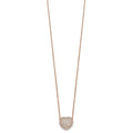 Lab Grown Diamond Cluster Heart Necklace 14K White Gold by Fine Color Jewels