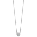 Lab Grown Diamond Cluster Heart Necklace 14K White Gold by Fine Color Jewels