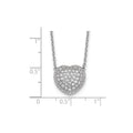 Lab Grown Diamond Cluster Heart Necklace 14K White Gold by Fine Color Jewels