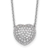 Lab Grown Diamond Cluster Heart Necklace 14K White Gold