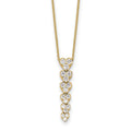Lab Grown Diamond Hearts Drop Necklace 14K Gold by Fine Color Jewels