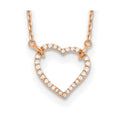 Lab Grown Diamond Open Heart Necklace 1/5 ctw by Fine Color Jewels