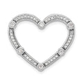 14k Gold Lab Diamond Open Heart Chain Slide Pendant by Fine Color Jewels