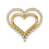 Lab Grown Diamond Double Heart in Heart Pendant 14k Gold
