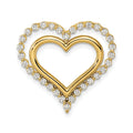 Lab Grown Diamond Double Heart in Heart Pendant 14k Gold by Fine Color Jewels