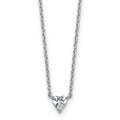 14k Gold Lab Grown Diamond Solitaire Heart Necklace by Fine Color Jewels