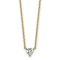 14k Gold Lab Grown Diamond Solitaire Heart Necklace by Fine Color Jewels