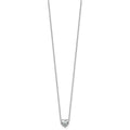 14k White Gold Lab Grown Diamond Solitaire Heart Necklace by Fine Color Jewels
