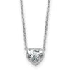 14k White Gold Lab Grown Diamond Solitaire Heart Necklace