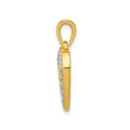 14k Gold Lab Grown Diamond Pave Heart Pendant by Fine Color Jewels