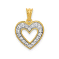 14k Gold Lab Grown Diamond Pave Heart Pendant by Fine Color Jewels
