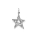 0.05 Ct Round White Diamond 14k White Gold Star Charm by Fine Color Jewels