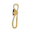 Lab Created Sapphire and Diamond Cross Pendant Gold by Fine Color Jewels