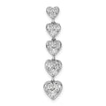 1 ct Lab Grown Diamond Five Heart Bar Pendant 14k Gold by Fine Color Jewels