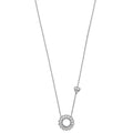 Lab Grown Diamond Heart and Circle Necklace 14k White Gold by Fine Color Jewels