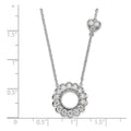 Lab Grown Diamond Heart and Circle Necklace 14k White Gold by Fine Color Jewels