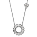 Lab Grown Diamond Heart and Circle Necklace 14k White Gold by Fine Color Jewels