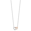Lab Grown Diamond Interlocking Heart Necklace 14k Gold by Fine Color Jewels