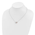 Lab Grown Diamond Interlocking Heart Necklace 14k Gold by Fine Color Jewels