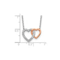 Lab Grown Diamond Interlocking Heart Necklace 14k Gold by Fine Color Jewels