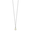 Lab Created Opal Teardrop 18 Inch Necklace Silver by Fine Color Jewels