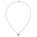 Sterling Silver Created Opal Oval Halo Necklace by Fine Color Jewels