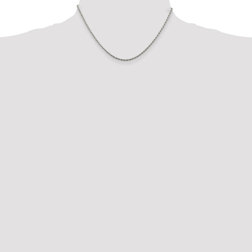 Sterling Silver Diamond-cut Rope Chain by Fine Color Jewels